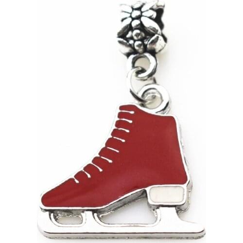 20pcs/lot New skating shoes Big Hole European Beads dangle charms diy fashion bracelets jewelry accessory