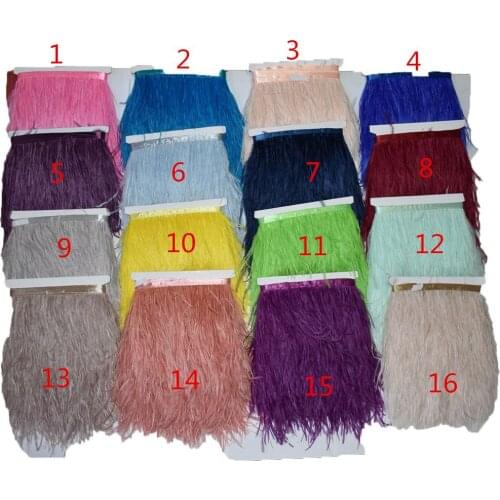 4meters/lot 13-15cm 5.1-5.9inches Trim Dyed Ostrich Feathers Fringe Plumes Multi-Color DIY Skirt Clothing Accessories Party Sup