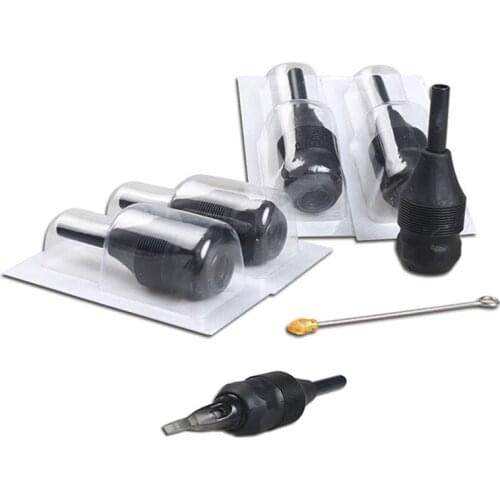 5pcs Disposable Tattoo Gun Machine Grip Black Tube With Needles Bar Tattoo Makeup Supplies Accessories