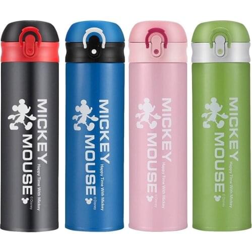 500ML Disney Mickey Minnie Cup 304 Stainless Steel Water Bottle Vacuum Insulation Kettle Feeding Baby Cups Women Girl Mug Gifts