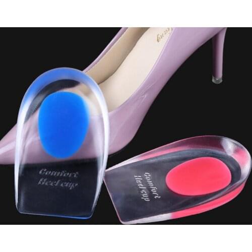 500pcs fashion Silicone Gel Insoles Heel Pad Foot Care Cups Calcaneal Spur Elastic Care Half Insole