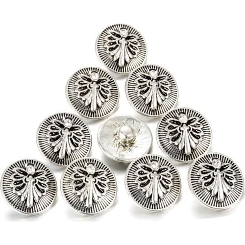 6pcs/lot Newest snap jewelry Metal Angel Wings Cross Snap Buttons fit 18mm snap bracelet