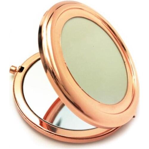70mm Blank Rose Gold Compact Mirror Pocket Compact Makeup Mirror Party Favors LX4365