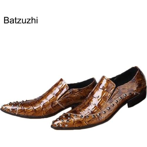 Batzuzhi 100% Brand Italy Type pointed toe man leather shoes Man Dress Shoes Leather genuine leather italian shoes for man