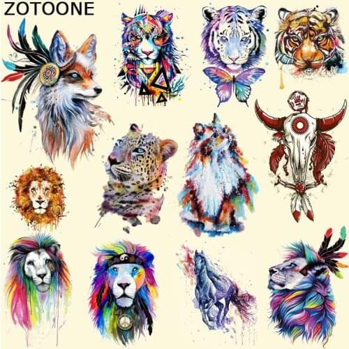 ZOTOONE Iron On Patches Colorful Fox Patch T-shirt Dress Sweater DIY Iron On Transfer Accessory Decoration Appliqued Heat Press