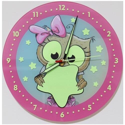 Decor Loft Safe Glass Night Glowing Children Room Wall clock Wall clock