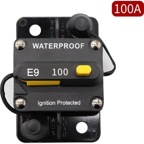 DIY 100A Waterproof Circuit Breaker Fuse Holder with Manual Reset Toggle Switch 12V- 72V DC