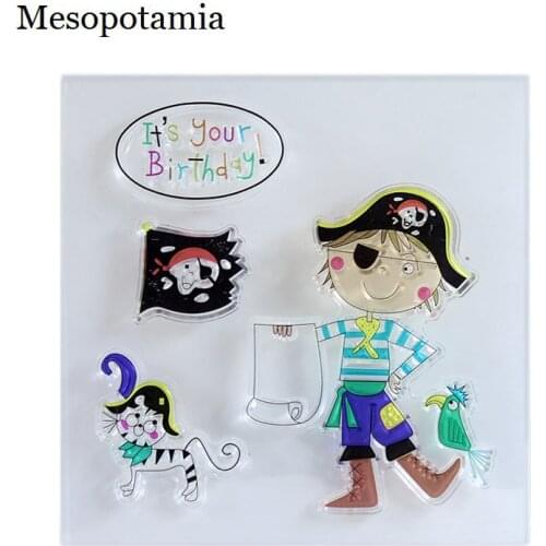 DIY Scrapbooking Stamp Seal Cat Boy Pirates Transparent Clear Stamp Silicone Seals Card Making Decorative Art Crafts Sewing