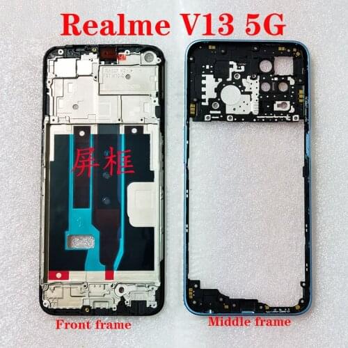 For Realme V13 5G Front LCD Housing Middle Faceplate Frame Bezel Replacement Parts