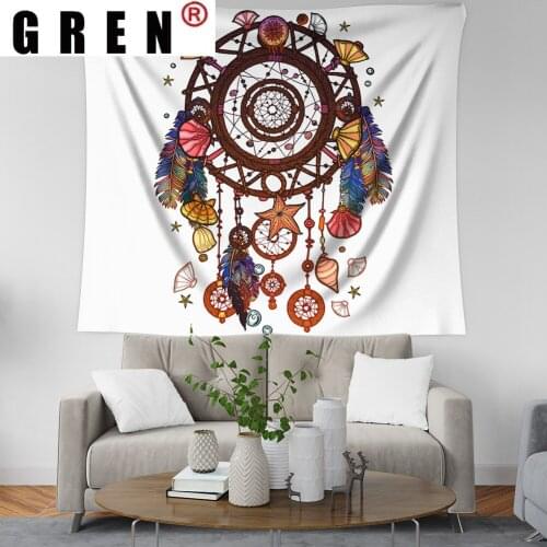 GREN Tapestry Dreamcatcher Boho Wall Hanging Carpet Beach Towel Background Cloth Blanket Yoga Mats Art Bedroom Dorm Home Decor