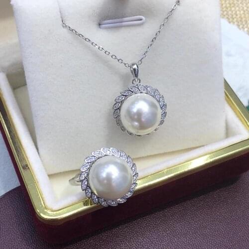 Hot 925 Sterling Silver Pendant and Ring Mountings Findings Base Jewelry Set Mounts Settings Parts for Pearls Beads Crystal