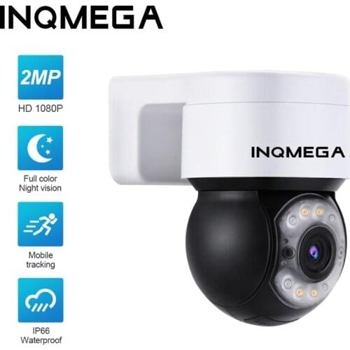 INQMEGA Dual Light Video Surveillance POE PTZ Camera 1080P Outdoor Full Color Night Vision AI Human Detect Security IP Cam