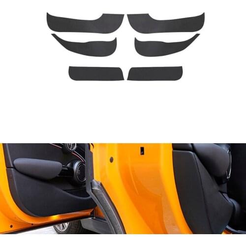 KJAUTOMAX For Mini Cooper Anti Dirty Film Door Pad Carbon Fiber Artificial Leather​ R55 R56 R60 F54 F55 F56 F60 2pcs Car Styling