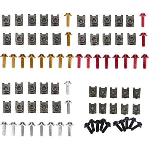 10Pcs M5 Aluminum Motorcycle Fairing Bolts Kit Bodywork Screws Nut Spire Speed Fastener Clip Nut 4 colors Moto Accessories