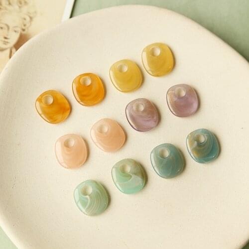 Korea Dongdaemun with resin blooming square pendant ins handmade DIY jewelry accessories earrings material package
