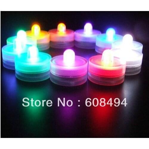 100pcs Submersible Waterproof Led Tea Light candle lamp f/Wedding Floralytes/Christmas/Valentine party vase table decor-8 Colors