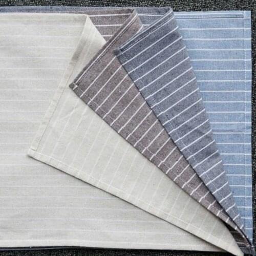 2pcs/set Linen tea towels 40*60cm minimalist non-printed napkins cotton plain stripes placemats
