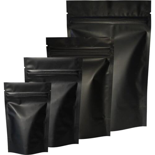 Matte black Package Bags zip lock aluminium bags heat-seable storage bag Stand Up Bag wholesale bulk packet