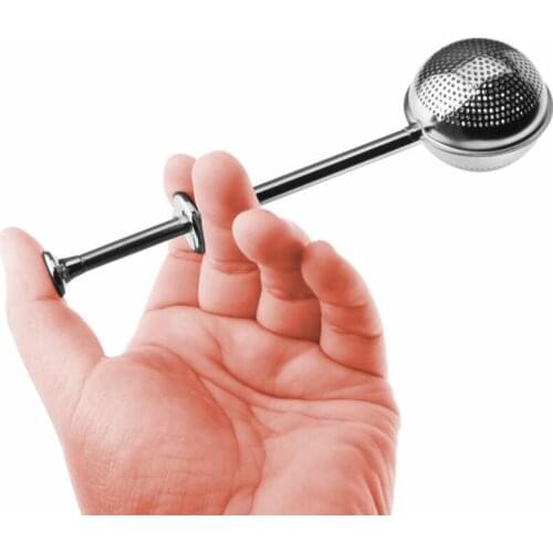 Reusable Metal Ball Shape Push Style Tea Infuser Stainless Steel Teapot Tea Strainer Mesh Filter LX8169