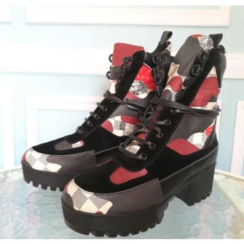 Fashion Lace Up Womens Boots Genuine Leather Boots With Flat Platform Boots Warm Women Shoes Autumn Winter Boots Ankle Boots