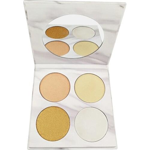 Marble Bright Highlighter Powder Palette Waterproof Shimmer Glow Illuminator Private Label Makeup Kit