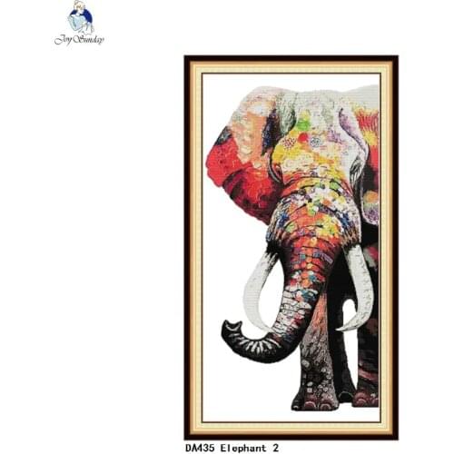 Joy sunday cross-stitch Elephant Patterns Aida Canvas cross stitch kits Count Printed On Canvas Embroidery Needlework Sets