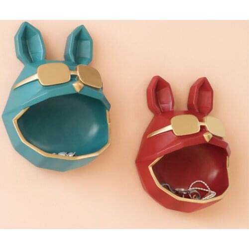 Wall Decoration Anime Statue Resin Art Handmade Cool Dog Storage Box Key Pearl Jewelry Decoration Office Decoration