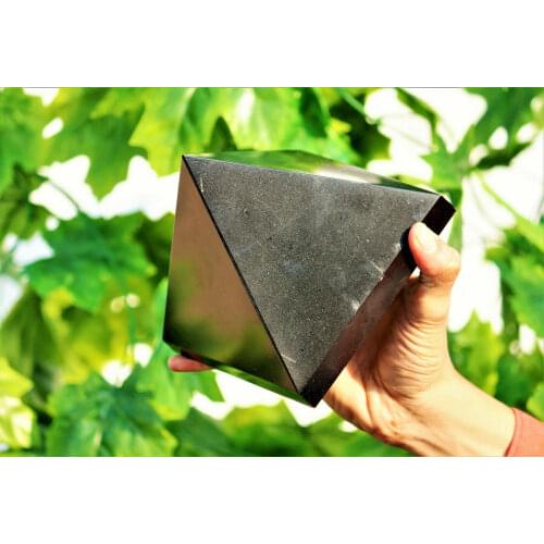 Natural Black Tourmaline Crystal Healing Reiki Stone Carving Pyramid