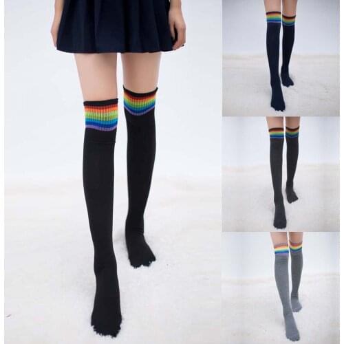 Thigh High Socks Striped Long Socks Warm Winter Socks Women Long Stockings For Ladies Girls New Fashion Stockings Calcetines #05
