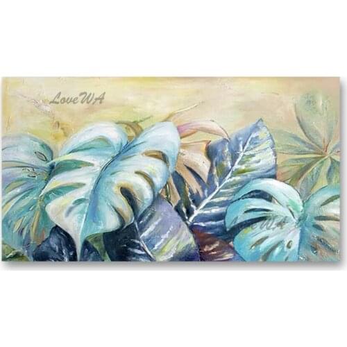 Forest Scenery Picture Art Abstract Gold Leaves Oil Painting Real Hand Painted Texture Canvas Paintings Wall Art Free Shipping