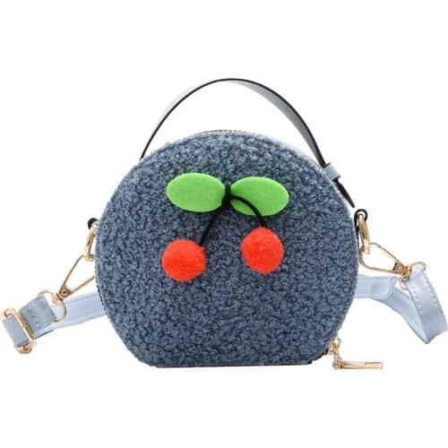 Plush Children Shoulder Bags Kids Messenger Bags Cute Handbags for Baby Girls Cherry Infant Crossbody Bag Fashion Kid Coin Purse