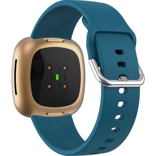 Sport Straps Compatible with Fitbit Sense/Versa 3, Classic Soft Silicone Replacement Wristband Bands Accessories for Women Men