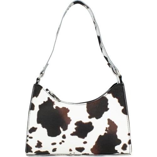 Baguette Shoulder Handbag Messenger Simple Underarm Bag For Women Ladies Fashion Design 2021 Brown 17x24 Cm Cow Animal prints