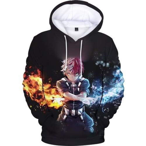 Harajuku Hoodie Anime My Hero Academia Todoroki Shouto 3d Hoodies Men Tracksuit Clothes Plus Size No Hero Academia Thin Hoodie