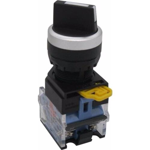TWTADE/1Pcs 22mm DPST 1 No 1 NC 2 - Positions Latching Rotary Select Selector Switch 440V 10A LA38-11X