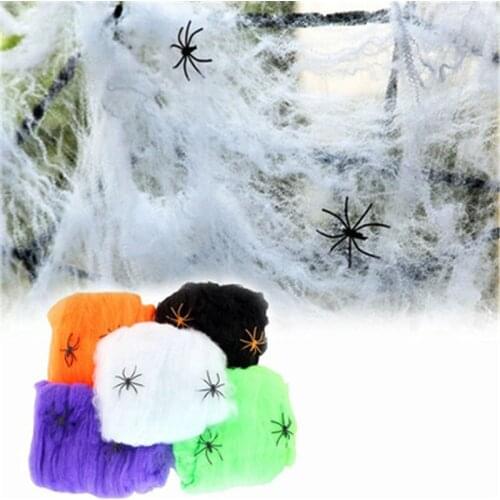 20g Halloween Spider Web Decoration Props Bar Haunted House Outdoor Cobweb Cotton Horror Decoration Props