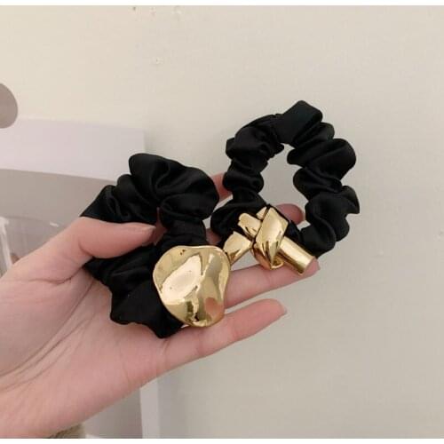 South Korea ins minimalist alloy irregular niche knotting fashion essence hair rope hair ring head rope low ponytail hair rope