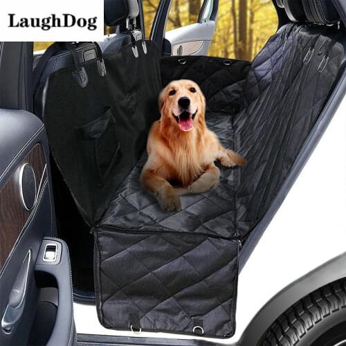 LauguDog Dog Car Seat Cover Rear Back Mat Non-slip Cushion Pet Carrier Hammock Cushion Protector With Pocket Pets Outdoor Travel