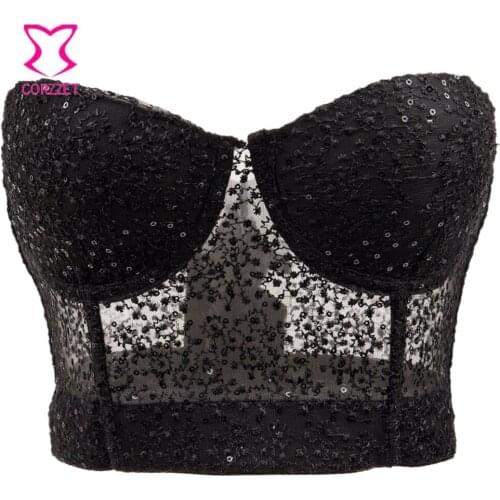 Gypsophila Paniculata Embroidery and Sequins Strapless Bra Crop Top Sexy Bralette Soutien Gorge Push Up Bras For Women Brassiere