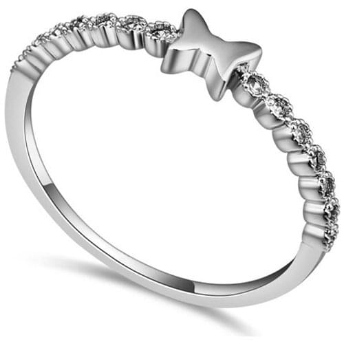 TRACYSWING Element Brand Real AAA Zirconia Micro Inlays Rose Gold Color Butterfly Ring Party For Women Valentine Gift Th-109048