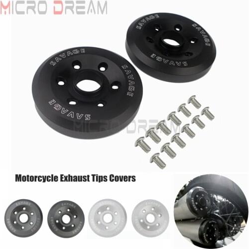 1 Pair 6 Holes Motorcycle Exhaust Muffler Pipe Tips End Cover Cap Protection with Screws For BMW R Nine T 2014 2015 2016 Black