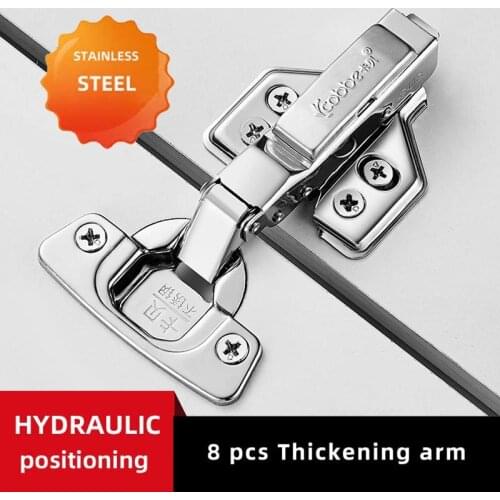 1pc Stainless Steel Furniture Hinge Door Damping Hydraulic Hinges Buffering Soft Close Cabinet Gemel Kitchen Furniture Hardware