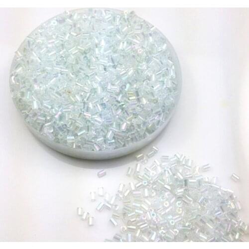 16g 1000pcs 2*3mm AB Clear Colorful Transparent Tube Loose Spacer Beads Cezch Glass Seed Bead Handmade Jewelry DIY Garment Bead