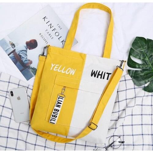 2021 New Brand Shopping Bag Casual Shoulder Bag Woman Vintage Cotton Canvas Bag Large Cloth Shopper Bags Beach Totes Gift