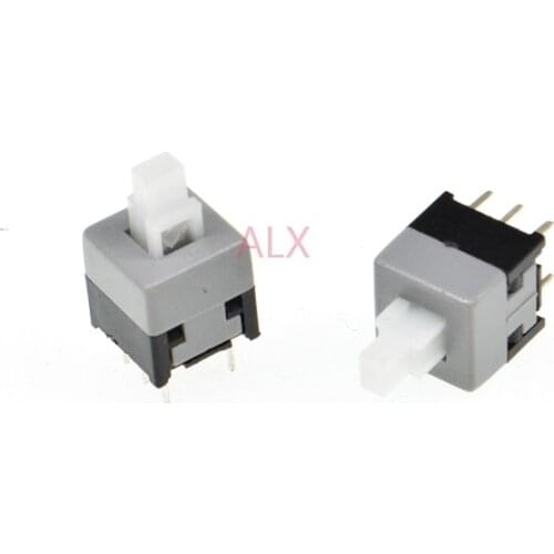 30PCS 8.5X8.5MM 6PIN Self locki push button switch Micro TAcT Key Switch Self-locking power SWITCH ON/OFF 8.5*8.5 8.5X8.5