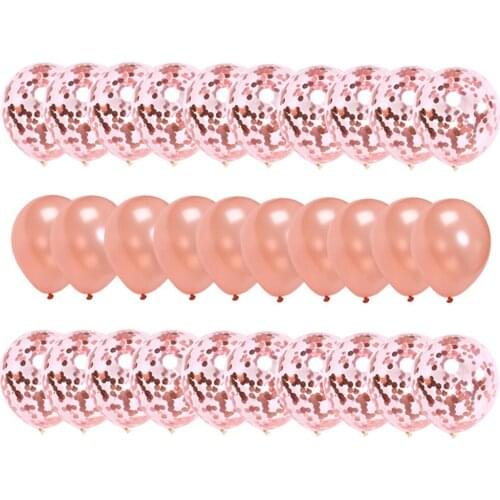 30Pcs Latex Rose Gold Ballon Confetti Metallic Balloons Kids Adults Birthday Party Wedding Decoration Baloon Baby Shower Girl
