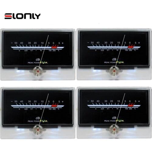 4pcs P-134 Golden Voice Audio VU Meter Amplifier Power Discharge Flat Level After Stage DB head Meter with Backlight