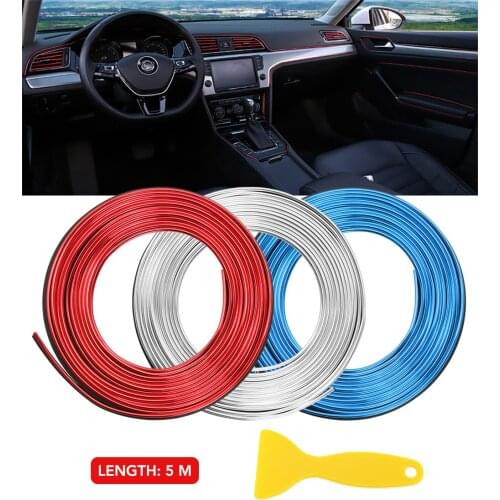 5 Meters Car Styling Universal DIY Flexible Interior Decoration Molding Trim Strips Auto Door Edge Sticker