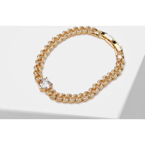 Amorita boutique Fashion metal chain heart crystal bracelet