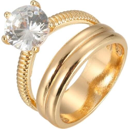 Four Prongs Inlaid White Zircon Irregular Rings Women Rings Fashion Glamour Banquet Engagement Ring Birthday Gift For Girlfriend